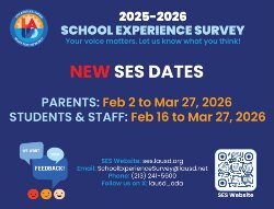 LAUSD School Experience Survey Flyers (February 2 - March 27, 2026)